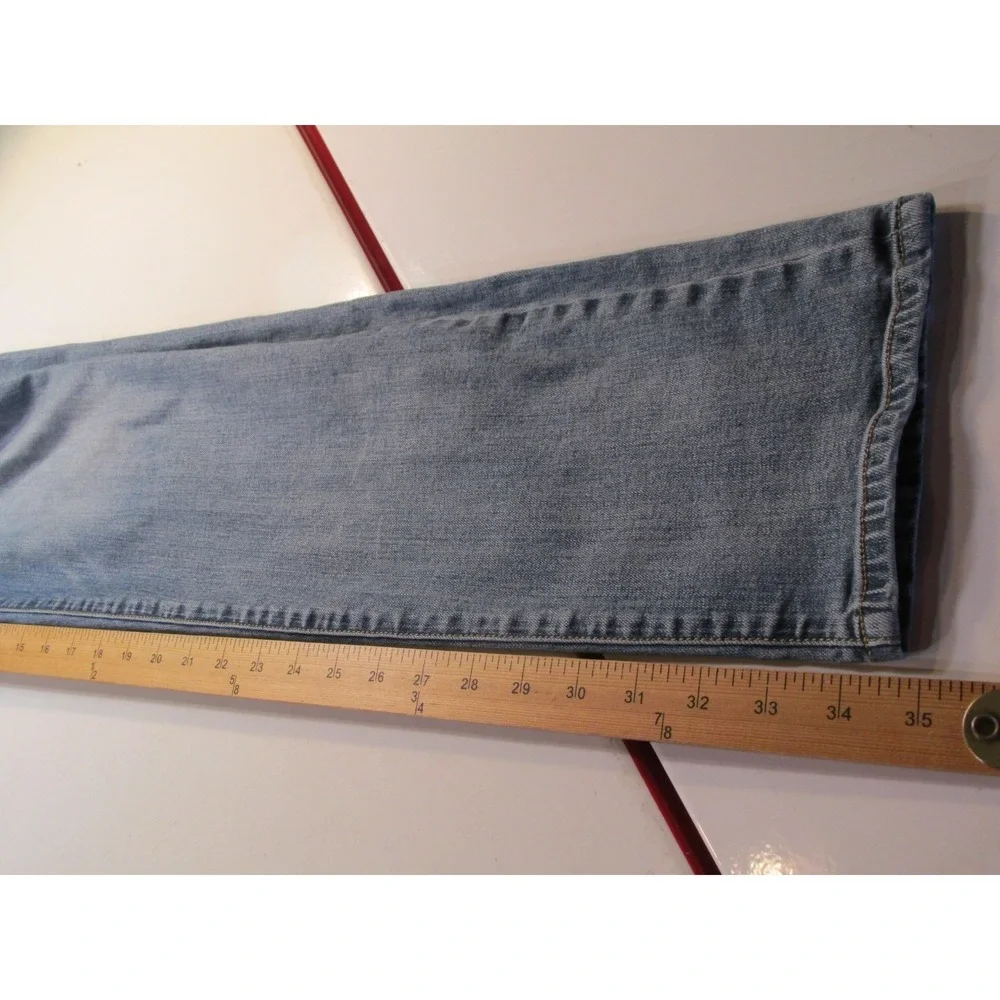 LL BEAN SIGNATURE Slim Straight Jeans Men 34x34 Blue Denim Mid Rise Stretch
